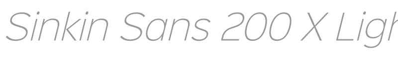 Sinkin Sans 200 X Light Italic